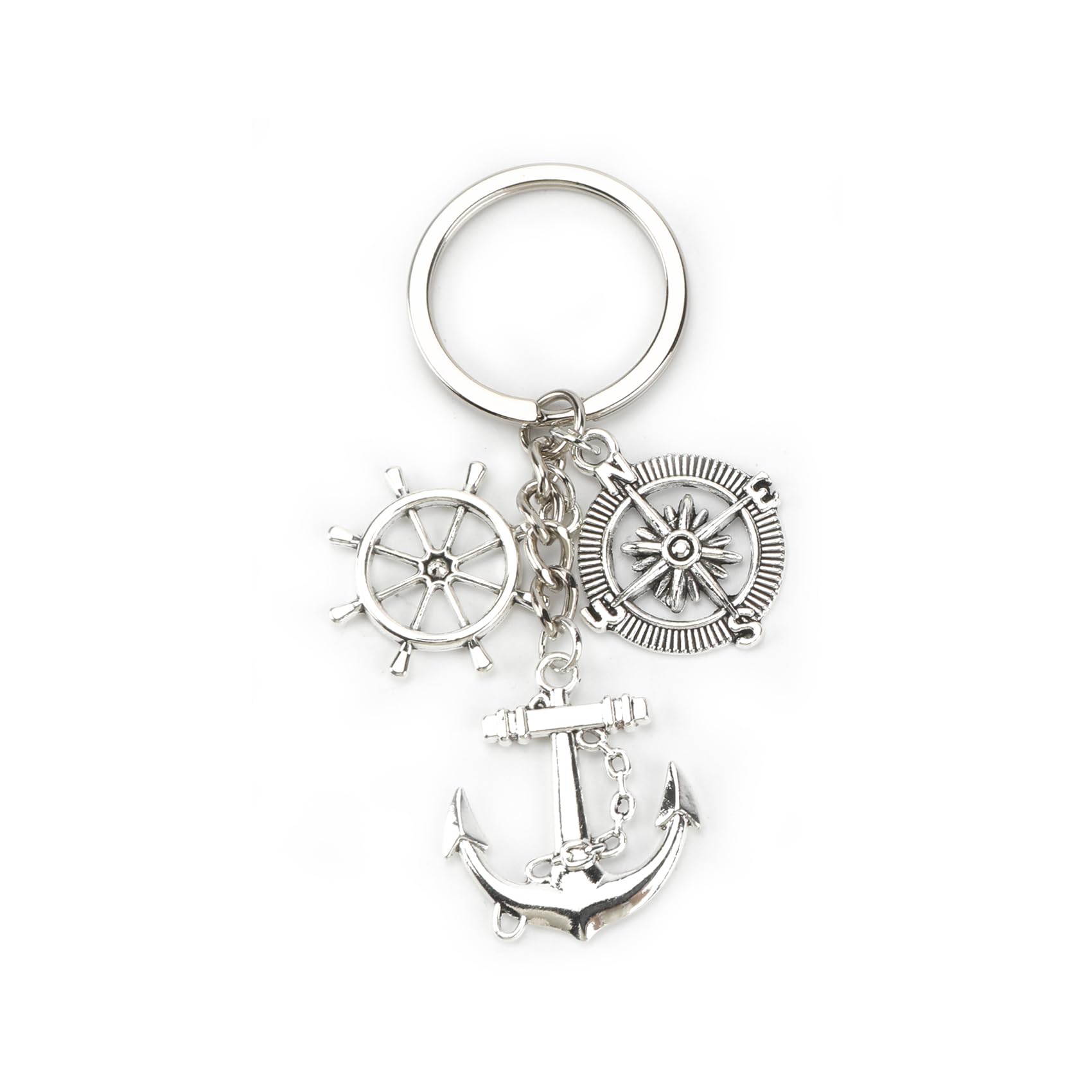 Personalisierter Edelstahl Schlüsselanhänger Mit Kompass Und Anker, Modernes Design Als Vielseitiges Geschenk Für Frauen, Reisen Und Geburtstagsgeschenke Als Für Mama, Guter Freundin Oder Kollegin