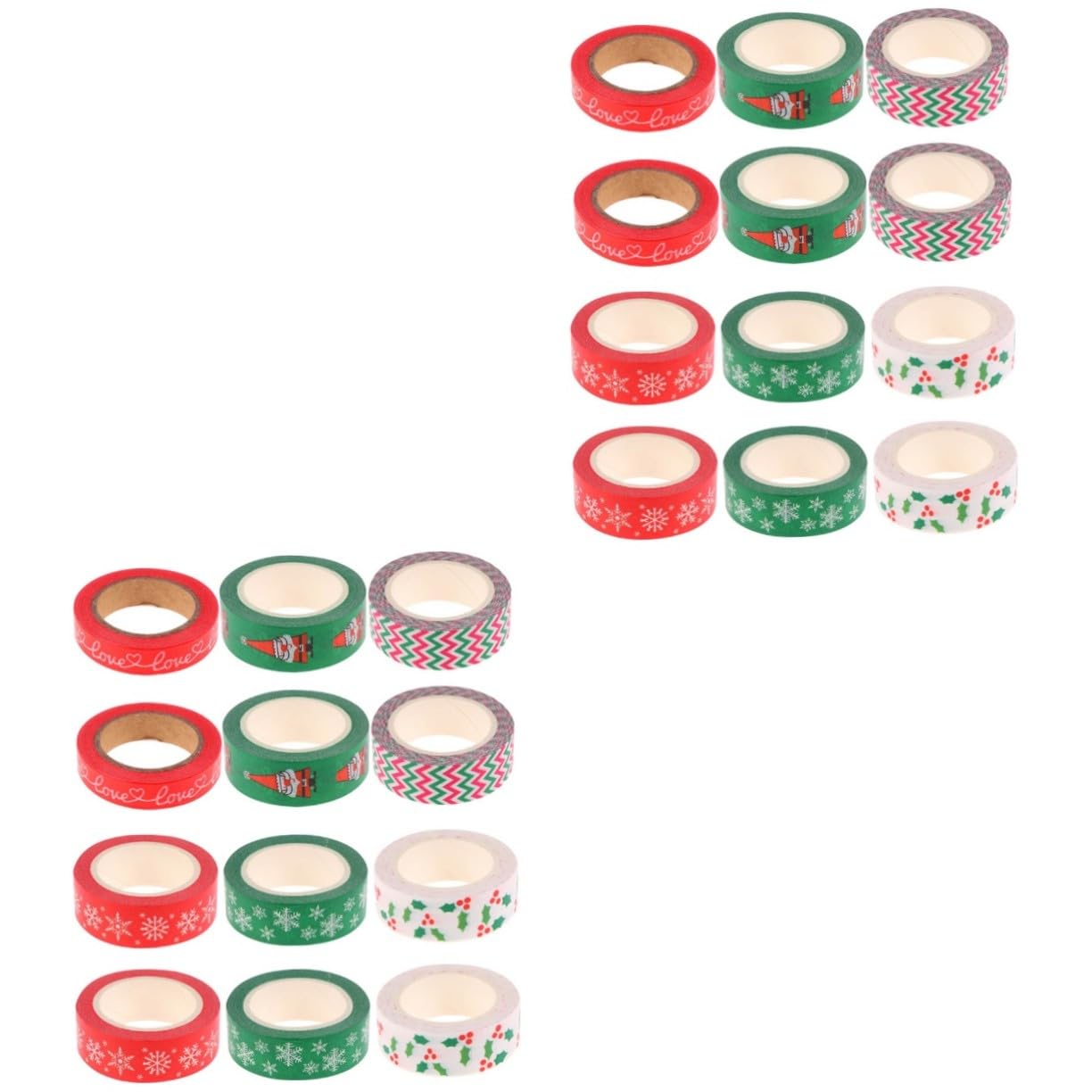 Angoily 24 Rouleaux Ruban Washi Adhésif de Noël Motifs Décoratifs pour Scrapbooking Bricolage et Décoration Maison