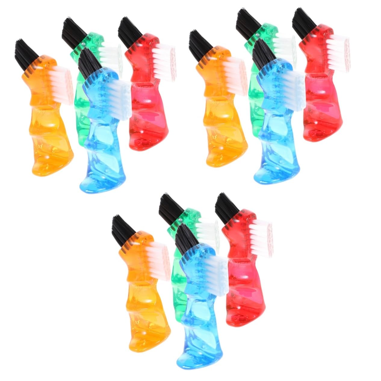 FRCOLOR 3 Set Di Mini Spazzolini Da Denti Personali Per Protesi Dentarie Mini Spazzola Bifacciale Compatta Portatile Per La Pulizia Della Casa Orale 4 Pezzi*3