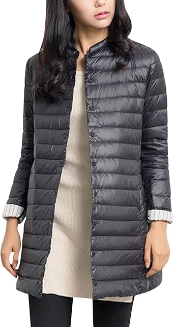 collarless down coat