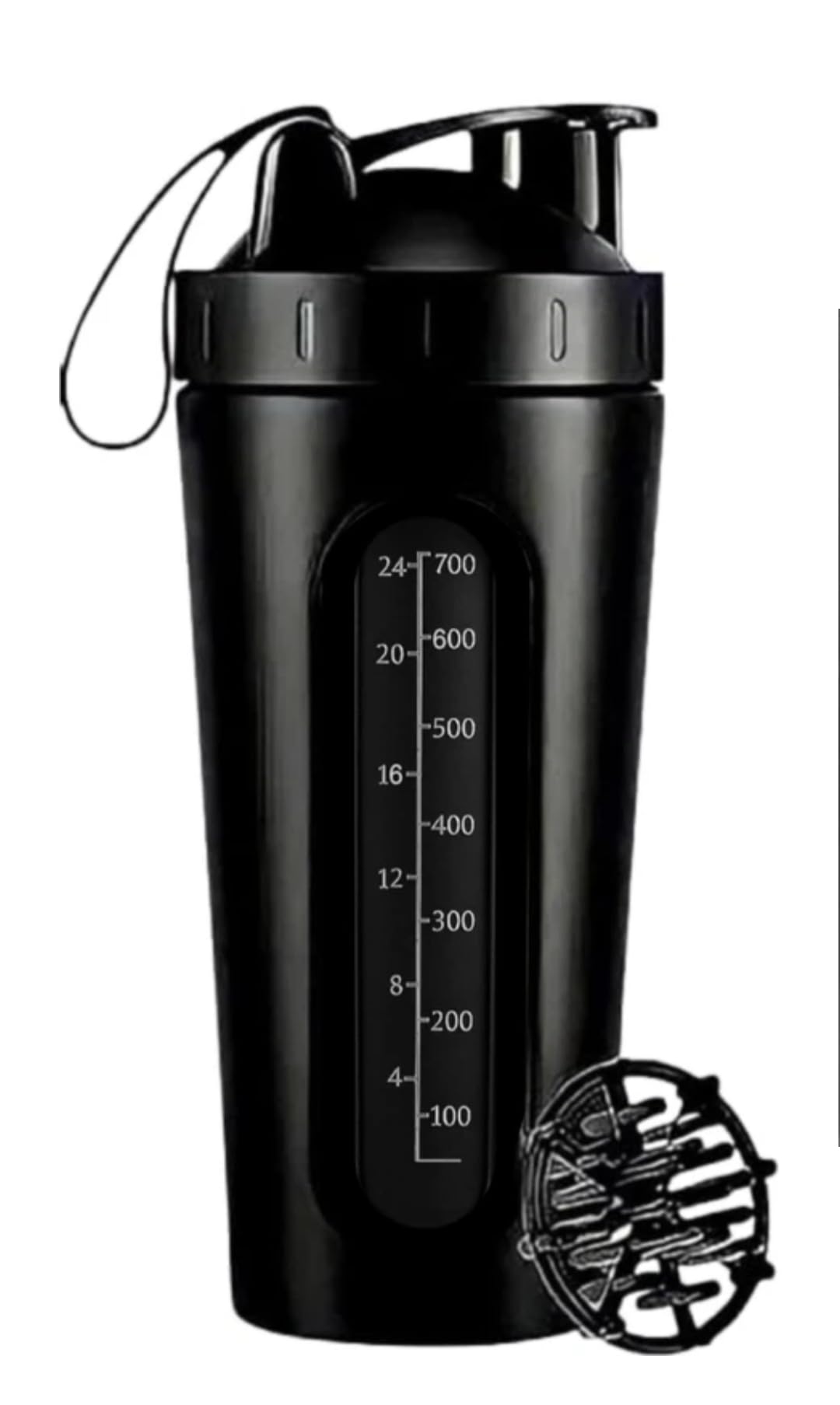 VISIBLE WINDOW BPA FREE Protein Shaker Bottle, Gym Shaker Steel Shaker Bottle Gym Shaker Bottle Shaker Bottles For Protein Shake Gym Protein Shaker Bottle (Matte Black 950 ML)