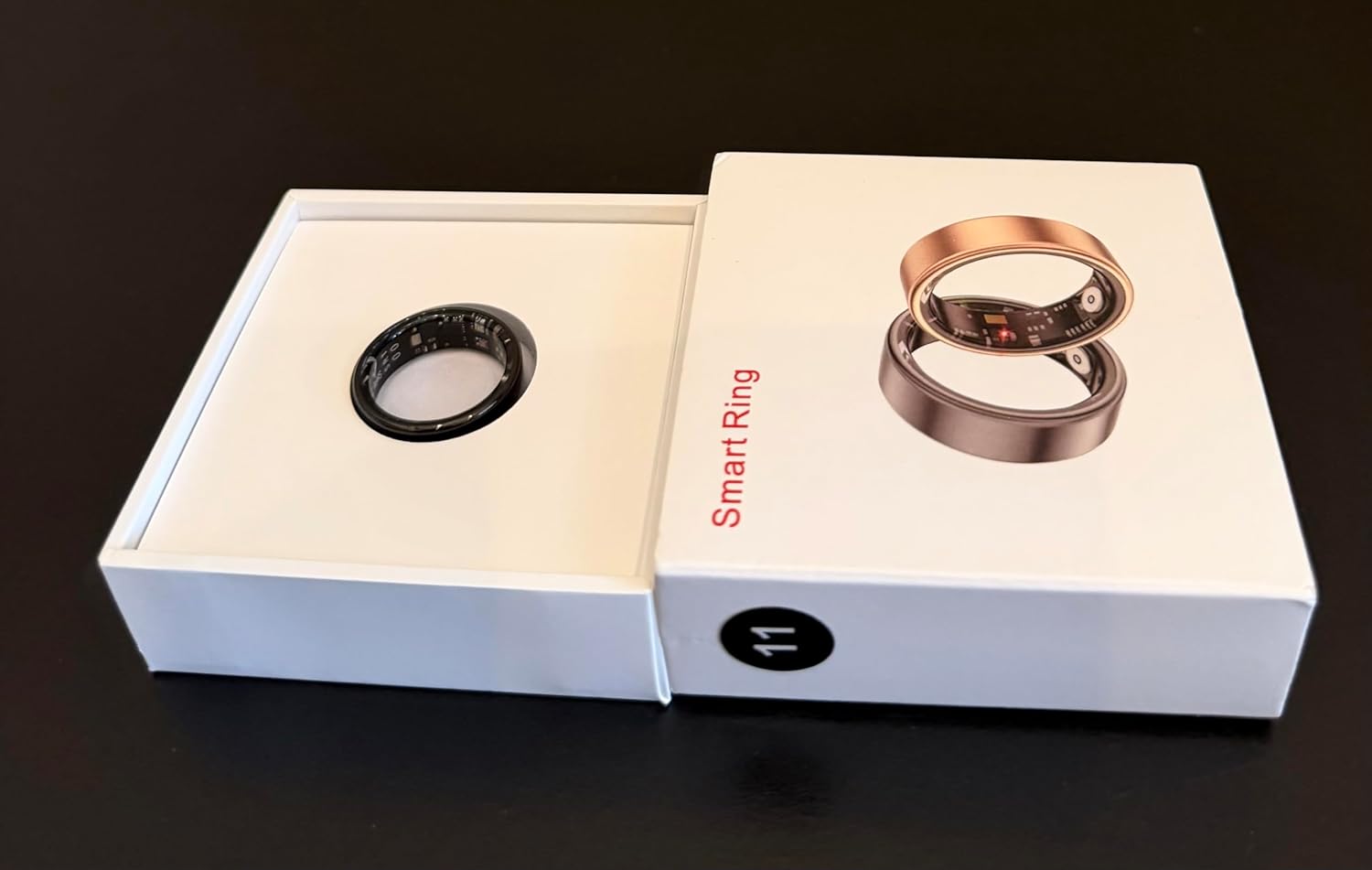 Smart Ring, Health Fitness Tracker Wearable, Size 11, Black