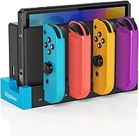 Vista 11 de Switch Charging Dock for Joycons - Charge for 6 Joycons Simultaneously - OLED Model Compatible - Switch Controller Charger Station with LED