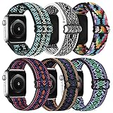 Adjustable Elastics Band Compatible with Apple Watch 38mm 40mm 41mm 42mm 44mm 45mm, Sport Solo Loop Stretch Nylon Replacement Wristband for iWatch SE Series 8 7 6 5 4 3 2 1