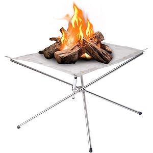Portable Outdoor Fire Pit 22 Inch - New Upgraded Camping Fire Pit Collapsible Foldable Mesh Fire Pits Fireplace for Camping, Campfire, Patio, Backyard and Garden - Carrying Bag Included