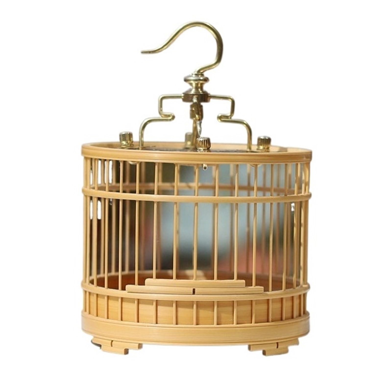Cage à grillons pour reptiles tube droit suspendue en bambou naturel