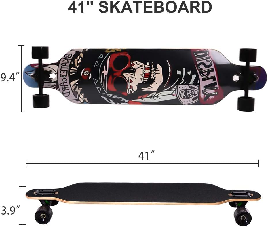 ChromeWheels 41 inch Longboard Drop Through Deck Skateboard Complete Cruiser