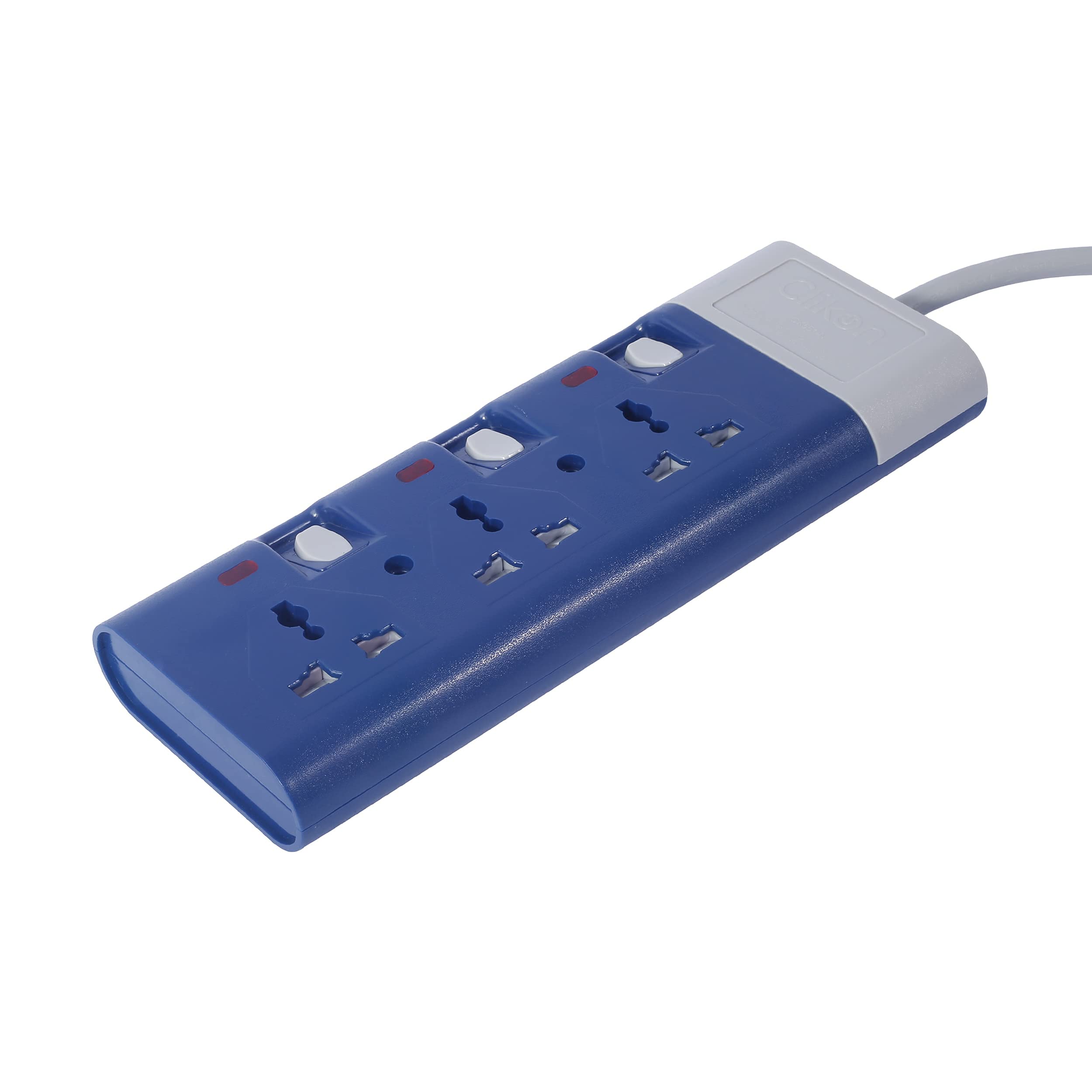 Clikon 3-Way Extension Socket, 2m, Blue & Grey - CK551-N