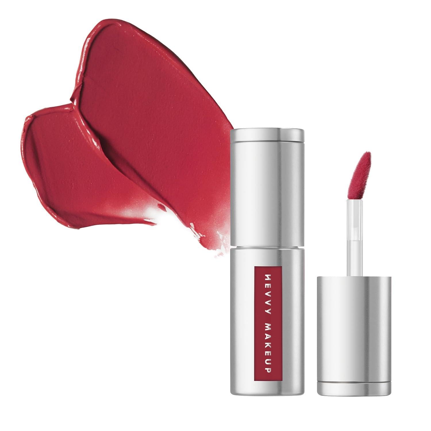 HEVVY MAKEUP Blurring Slip Fit Lip and Cheek Stain, Korean Airy Velvet Matte Lip Tint Stain with Creamy Soft Texture, Long Lasting & Lightweight Lip and Cheek Tint - Dear Sorbet 0.13 fl oz / 3.7 ml