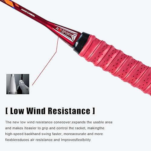 Miniatura 7 de GJ 10U G5 - Raqueta de bádminton profesional de fibra de carbono completa con caja de regalo, raqueta de bádminton para deportes al aire libre en el