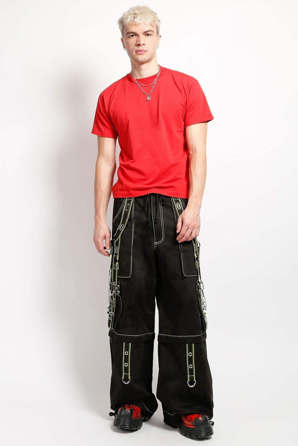 Tripp NYC Cybergoth Era Pants [Lime Stitch] XXS, Black at Amazon