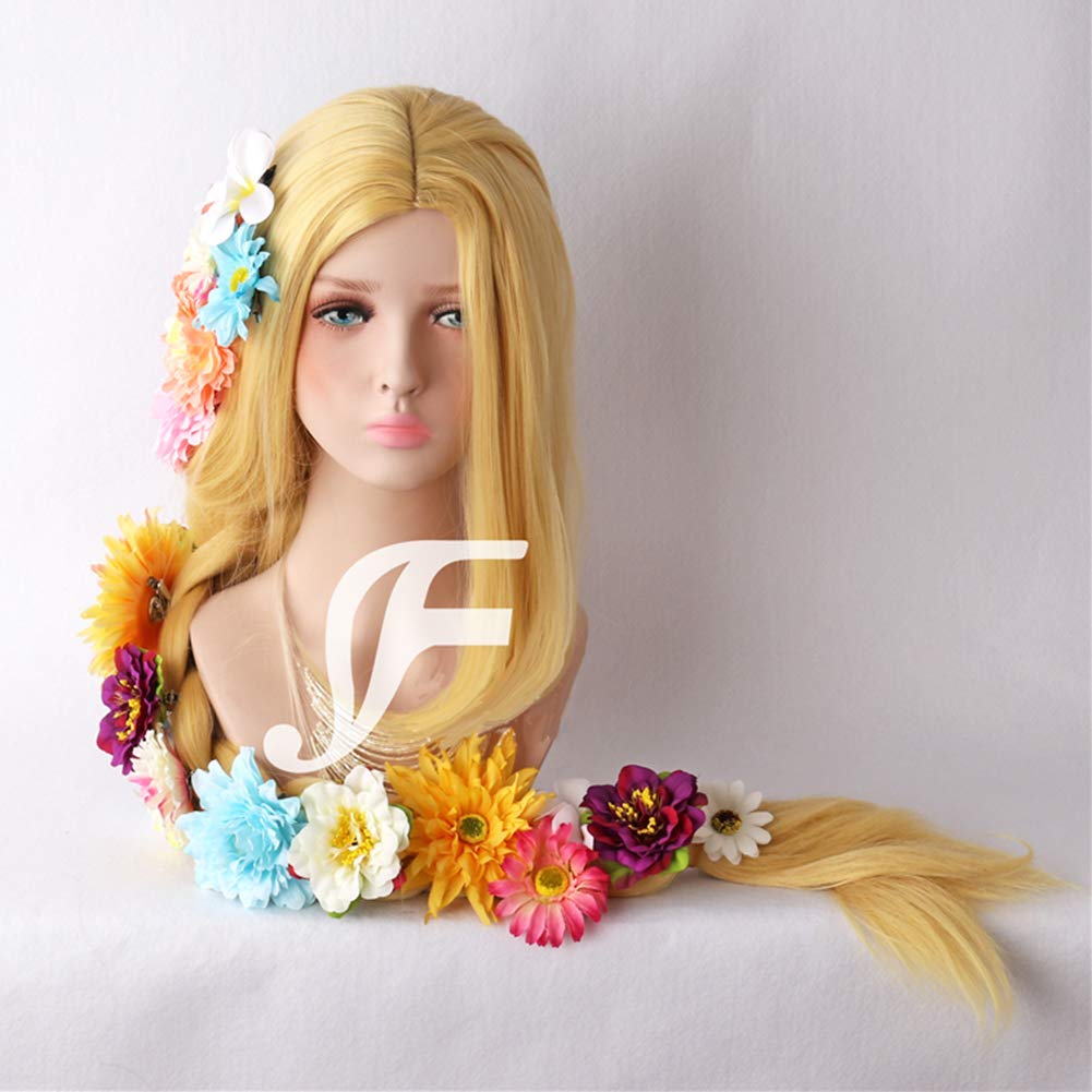 ラプンツェル ウィッグ 花飾り付 Amazon.co.jp: コスプレウィッグ ラプンツェル 風 花の髪飾り付