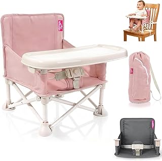 YEFAJUMP Portable Baby Chair, Baby Beach Chair with 2-Pack Interchangeable Seat Covers, Portable Booster Seat with Tray &  Price In India