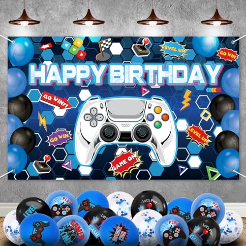 Gamer Birthday Party Decorations - 31PCS Gaming Party Supplies with