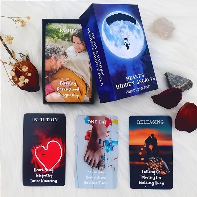 Twin Flame Love Oracle Cards, Hearts Hidden Secrets Oracle Deck, 78 kart tarota dla początkujących, pomaga odkryć, co naprawdę jest w ich przestrzeni serca