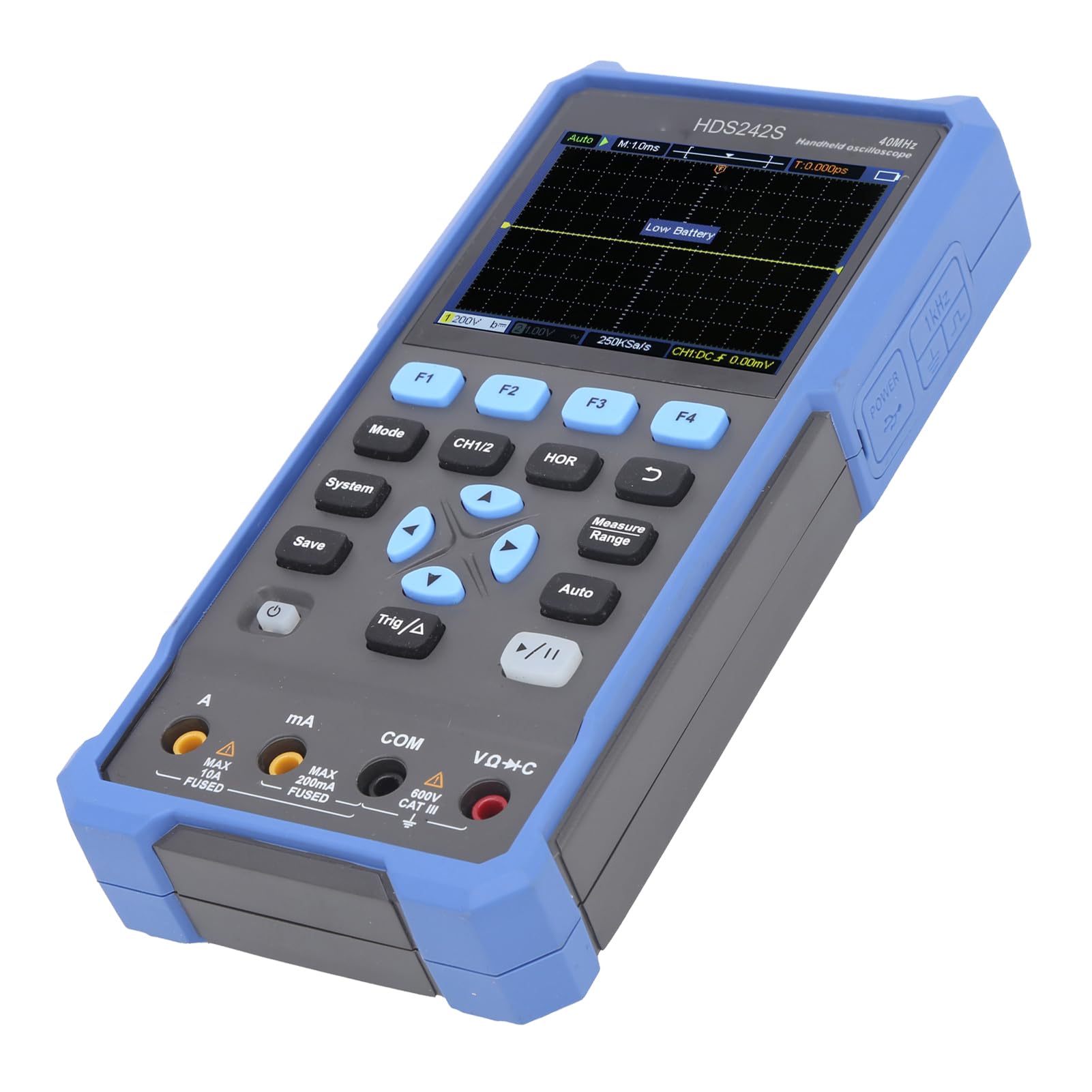 Ejoyous Osciloscopio Digital Portátil, Multímetro de Osciloscopio Digital de 2 Canales 40MHz S LCD con Fuente de Señal de 25MHz, Rango Automático USB C para Reparación Electrónica y Pruebas de Campo