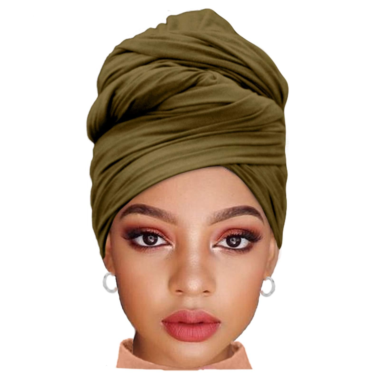 Amazon.com: ZRQ 1 Pieces Army Green Stretch Hijab Extra Long  display picture 3