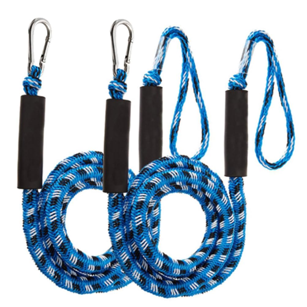 Festmacherleine Boot Bootsanlegestellen, Anlegeseile for Kajaks, Wasserfahrzeuge, SeaDoo, Jetski, Ponton, Kanu, Motorboote, Festmacherzubehör(2pcs Blue Black)