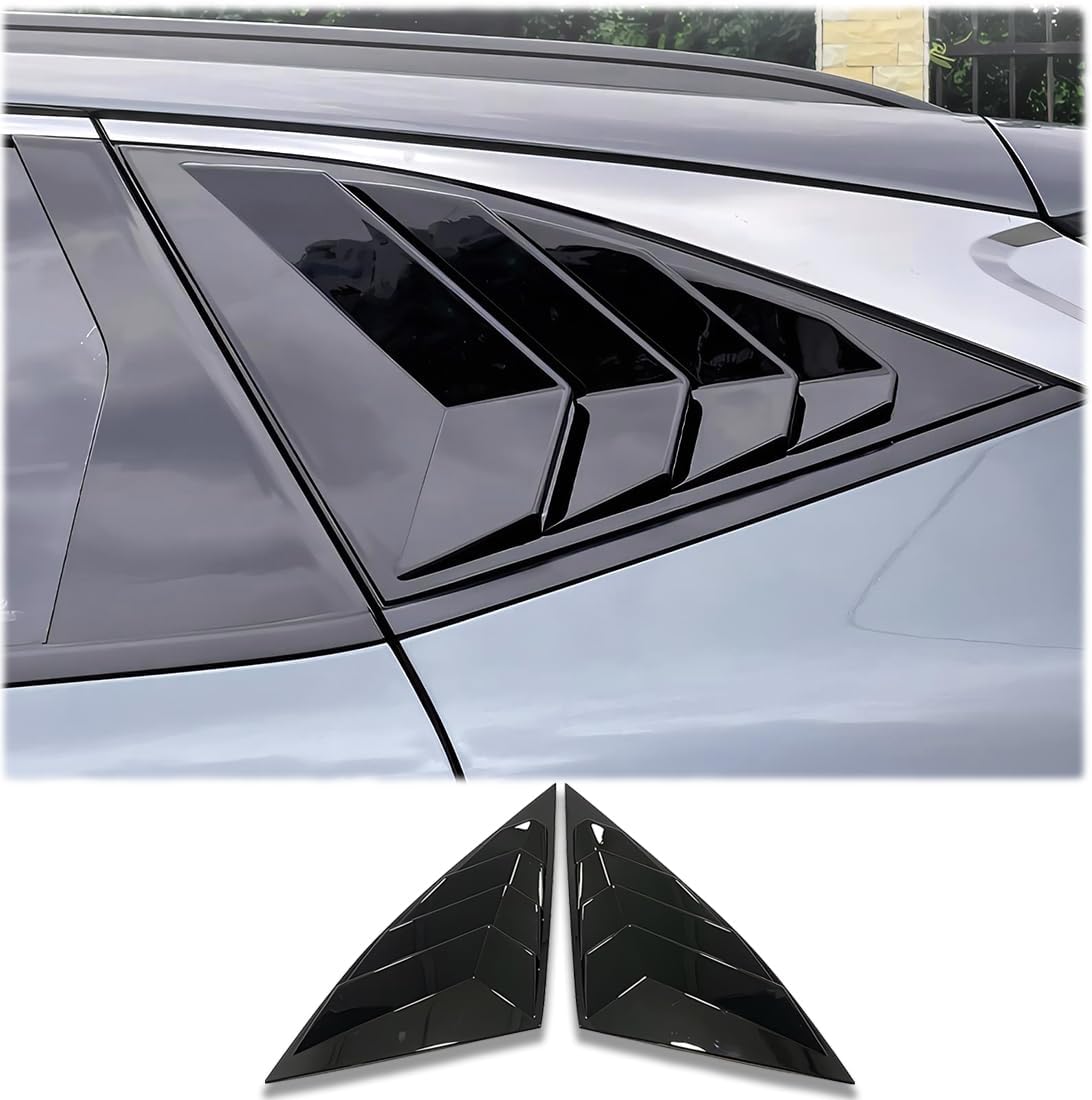 2Pcs Rear Side Window Louvers Air Vent Scoop Shades Cover Blinds Trim for Hyundai Tucson 2022 2023 2024 2025 - ABS Bright Black Sport Interior Accessories（NOT FIT Tucson nline）