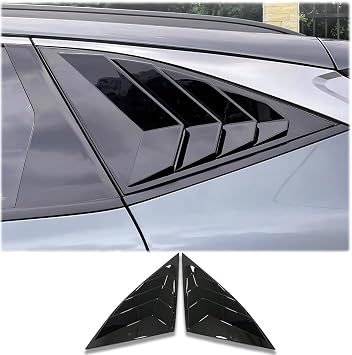 MUXEE 2Pcs Rear Side Window Louvers Air Vent Scoop Shades Cover Blinds Trim for Hyundai Tucson 2022 2023 2024 2025 2026 - ABS Bright Black Sport Interior AccessoriesNOT FIT Tucson nline