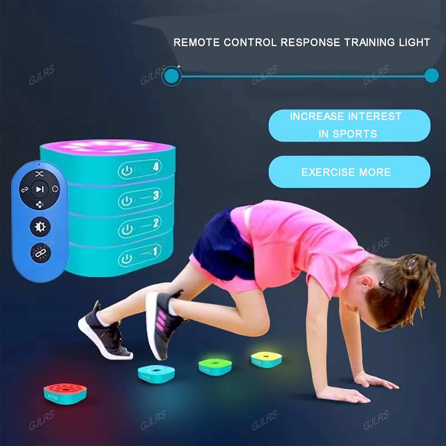 JOSBY Equipo de Entrenamiento de Velocidad de reacción ágil, luz LED de Entrenamiento de reacción y Reflejo de Flash, luz de Entrenamiento de reacción, para Baloncesto, fútbol, ​​Boxeo
