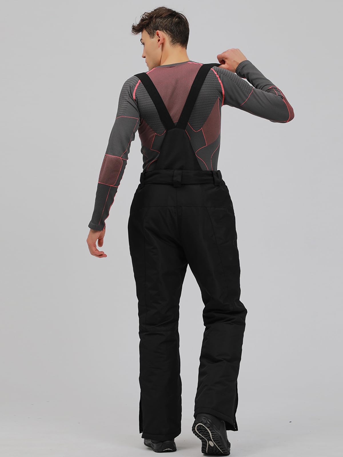 HOTIAN Herren Skihose Hosenträgerhose Outdoorhose Snowboardhose Winter Wasserdicht Warm Abnehmbare Hosenträger Skilanglaufhose Thermohose Wanderhose Ski Pant