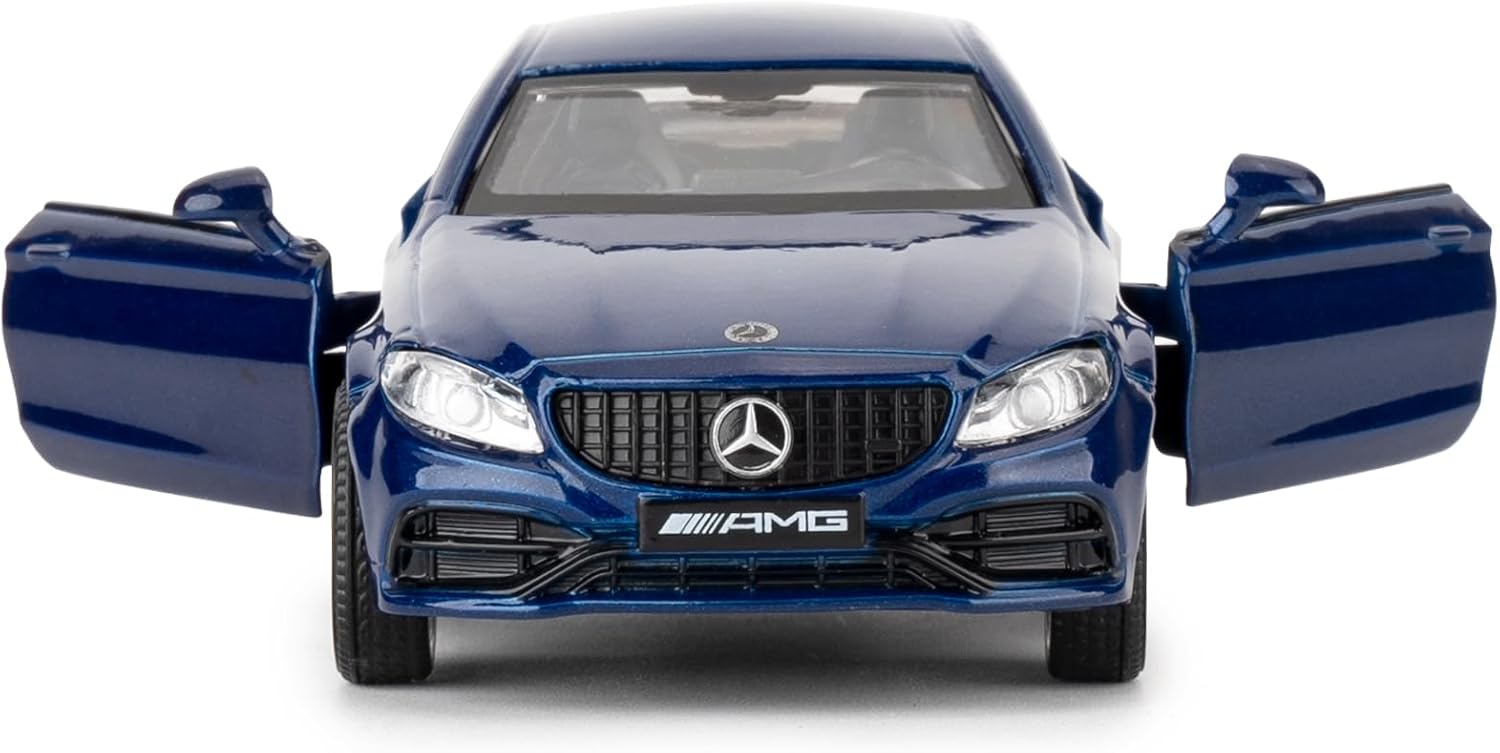 1:36 Scale Benz C63 S AMG Car Model, Diecast Pull Back Model Toy Car, Doors Open, Collection Kids Toy for Aged 3 and up, Gift Blue
