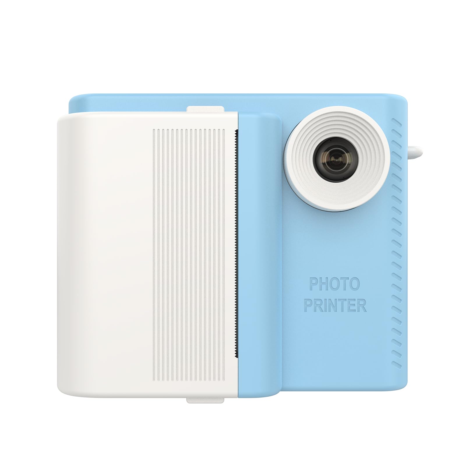 Akozon Instant Print Camera Dual Lens IPS Screen Built in Battery Photo Frames with 3 Rolls Thermal Printing Paper Neck Strap Birthday (Blue)-image-15