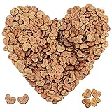 besttoyhome 400 Pcs Rustic Wooden Love Heart Ornaments Mini Hearts Table Scatter Heart Shaped Wood Slices Cutouts Wood Heart Confetti for Valentine's Day Crafts Wedding Decorations