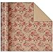 Aimyoo Pink Rose Floral Kraft Wrapping Paper Roll, All Occasion Vintage Flower Gift Wrap for Wedding Birthday Bridal Shower, 17 inch x 60 ft
