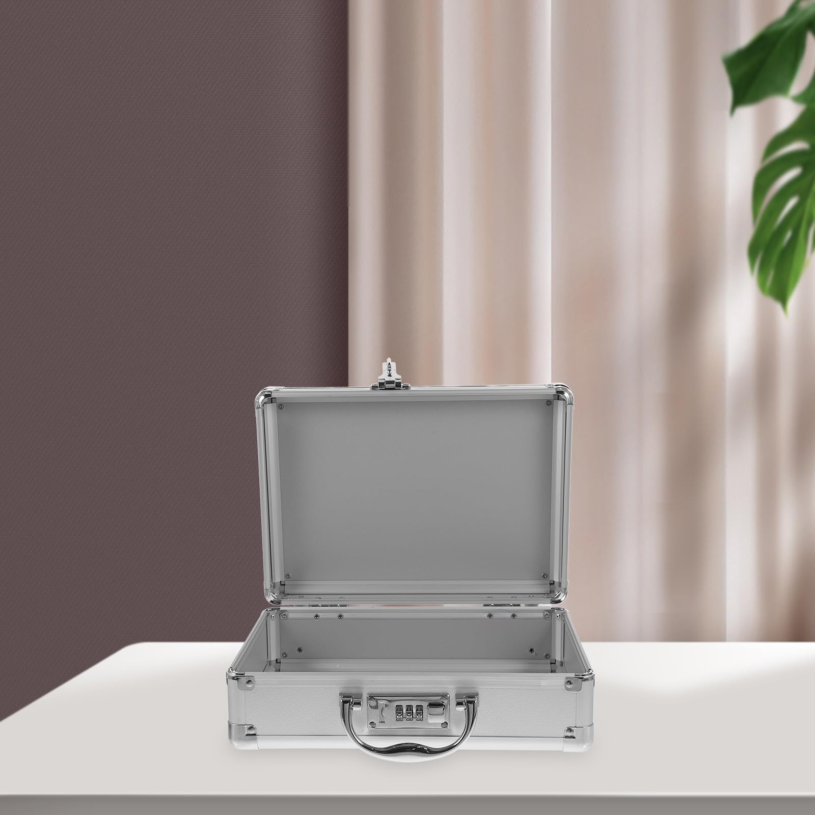 Valigetta degli Attrezzi in Alluminio Serratura a Combinazione, Organizer Portatile per Utensili Meccanici, per Officina e Trasporto Esterno