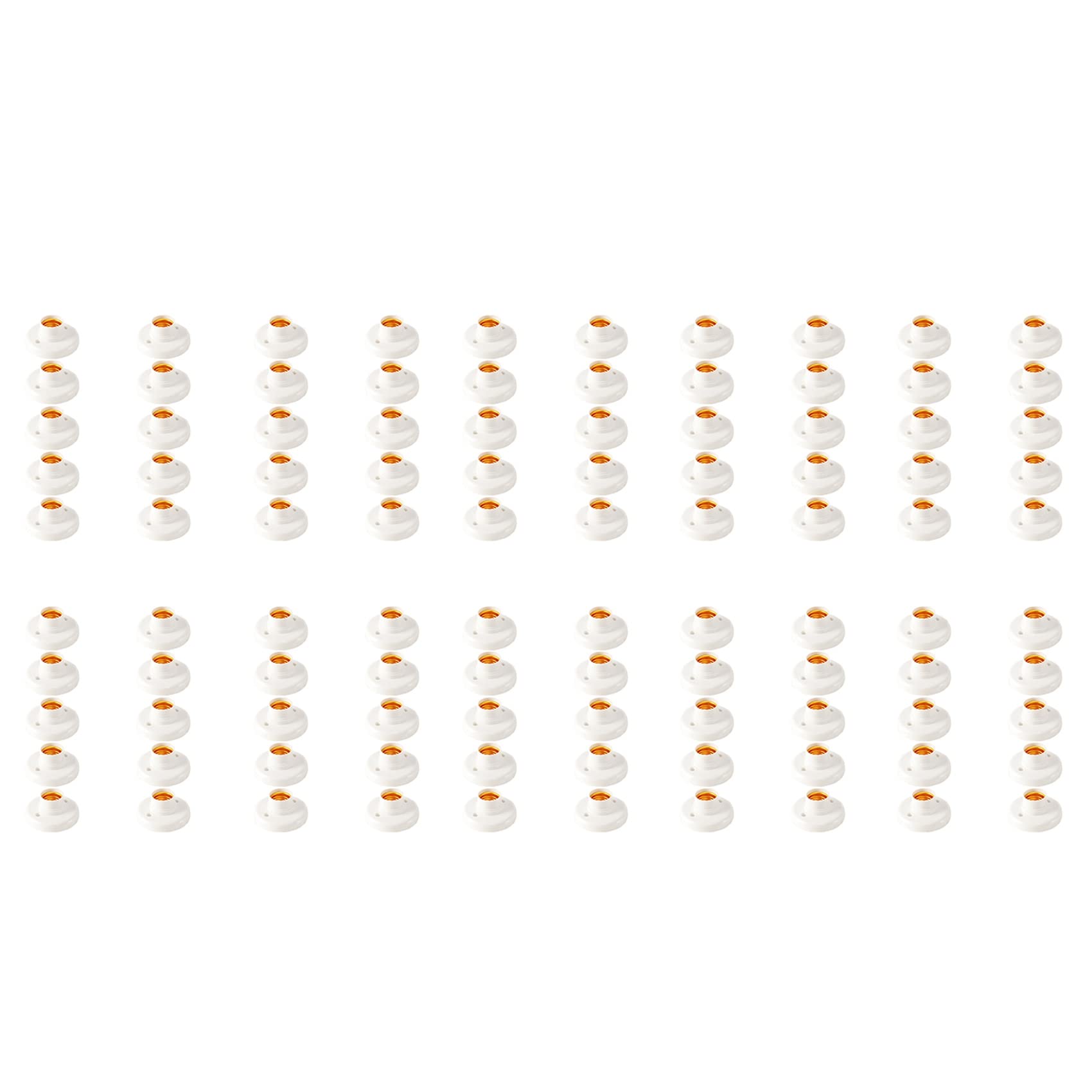Hndhbfgrt 100Pcs E27 Plastic Lamp Holder Round Lamp Holder Bulb Socket Holder Adapter