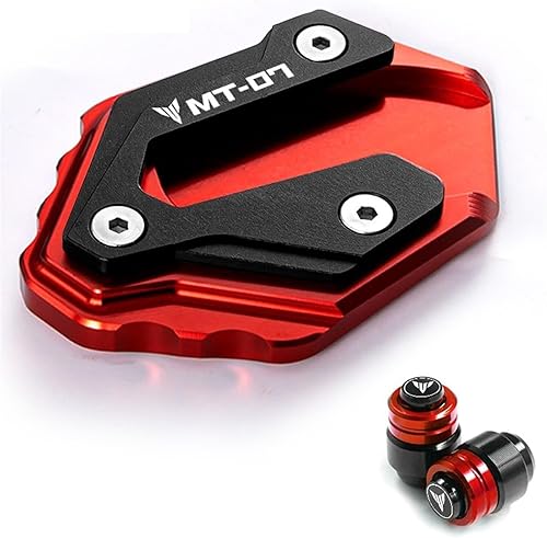 Miniatura 1 de Motorcycle Side Stand Extension Plate Kickstand Enlarge Accessories for Yamaha MT07 MT 07 MT-07 2014 2019 2018 2020 2021 (Color  Red)