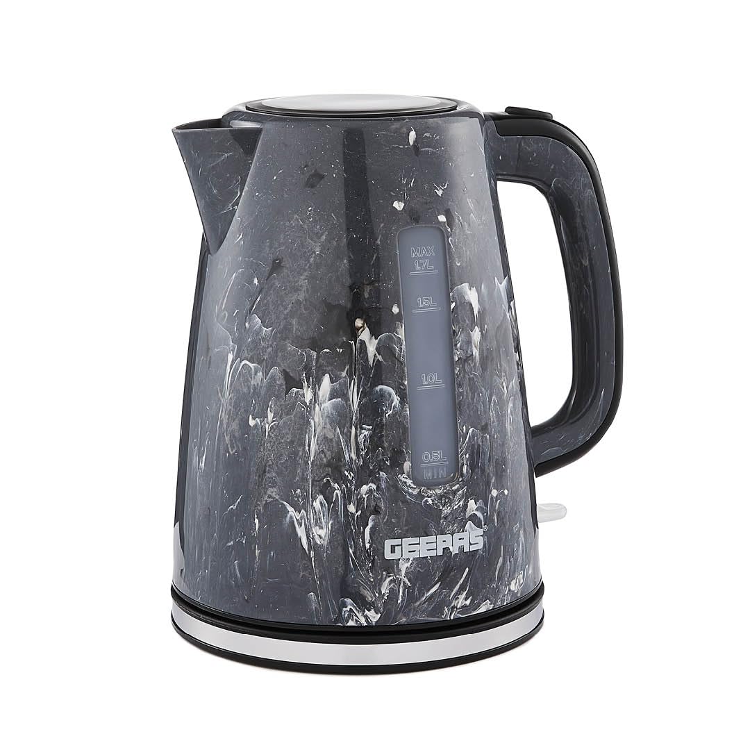 GEEPAS Skye 1.7L Electric Kettle | Premium Kettle with 360° Rotational Base, Cordless | Concealed Heating, Strix Controller | Space Saving Cord Storage & LED Indicator | 2 Year Warranty 2200W Black
