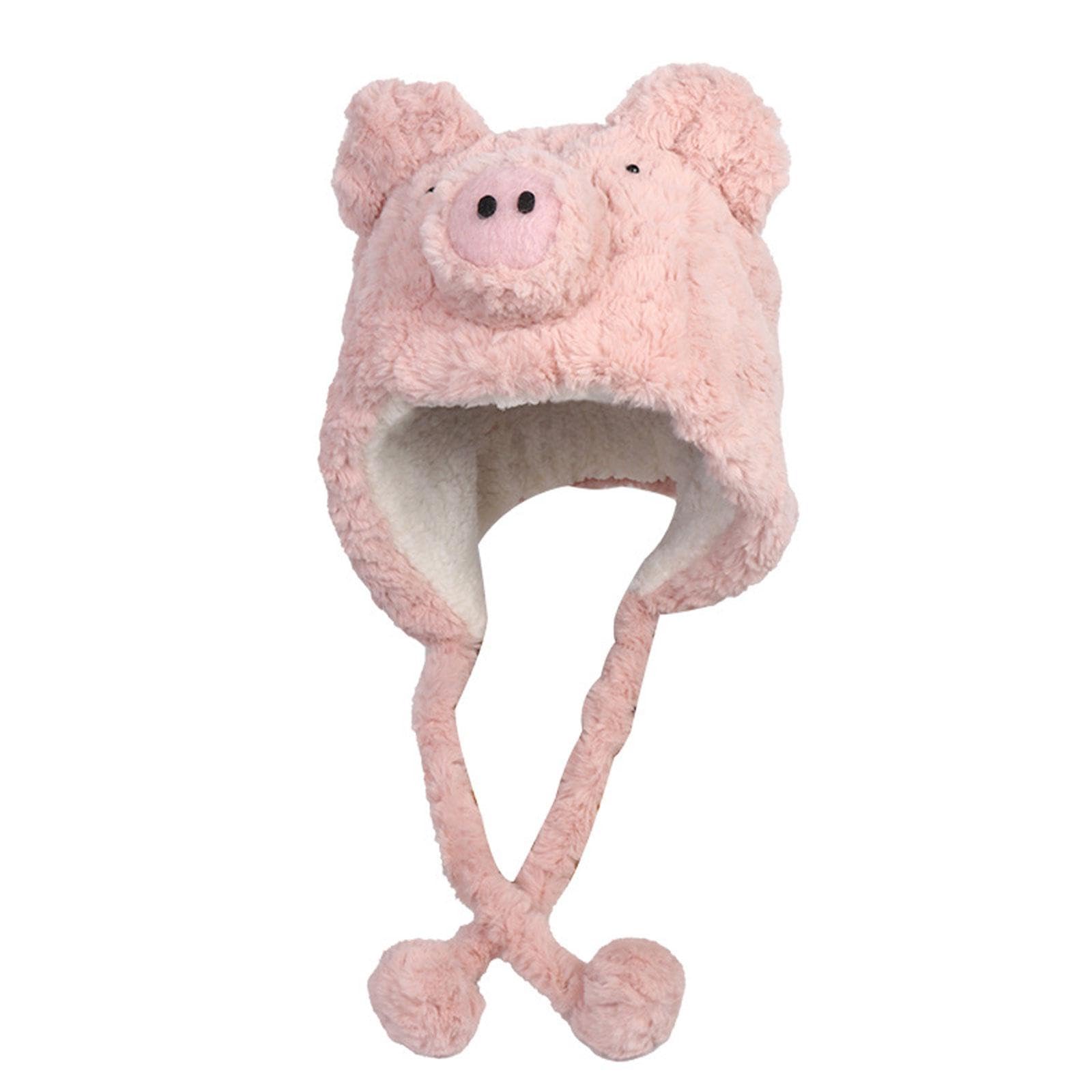 Winter Warm Hat Cute Soft Novelty Piggy Funny Plush Hat for Teens Kids Women| Streetwear | Aesthetic | Casual-image-29