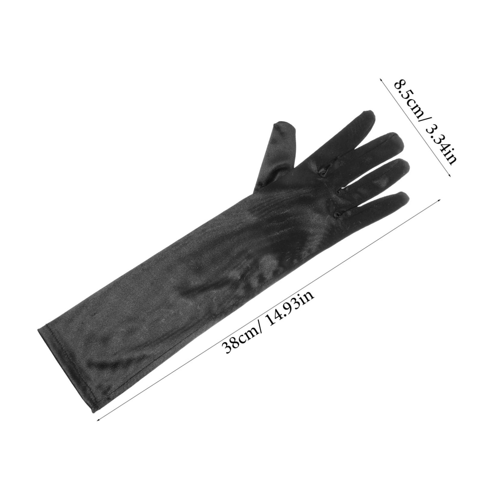 FOMIYES Luxurious Black Communion Gloves Satin Material Wedding Bridal Tea Party Banquet Gloves Cm Length