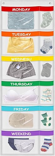 Rainbow - Organizador semanal de ropa infantil para actividades diarias, almacenamiento portátil de ropa para niños, color blanco (blanco) disponible en Yaxa Peru