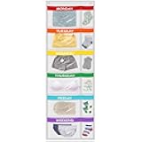 ABCKEY Rainbow Weekly Kids Clothes Organizer for Daily Activity,Portable Kids Clothes Storage White (White)