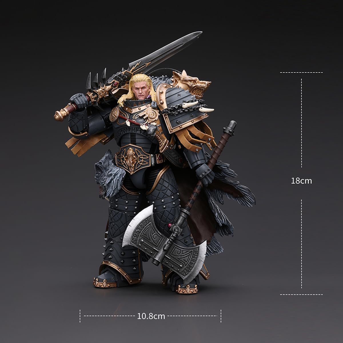 JOYTOY Warhammer The Horus Heresy Space Wolves Leman Russ Primarch of The VIth Legion 7.09" Collection Model 1/18 Action Figure Gift Age15+ JT6137