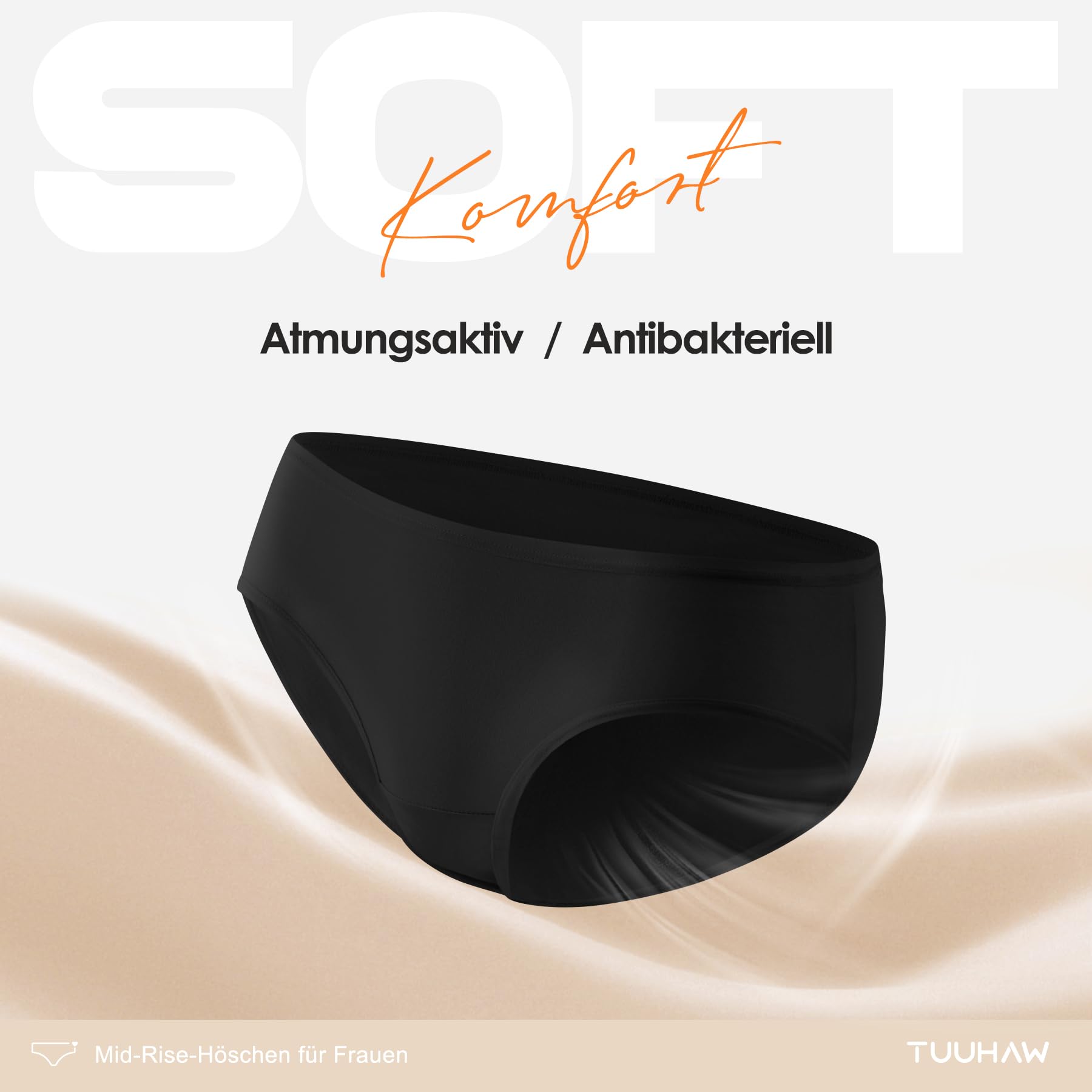 TUUHAW Mutande da Donna Midi Vita in Cotone Elasticizzato Pacco da 6