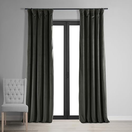 Miniatura 65 de HPD Half Price Drapes Cortinas Opacas Térmicas de Terciopelo Signature para Sala de Estar de 84 Pulgadas de Largo (1 Panel) con Bolsillo para Barra,