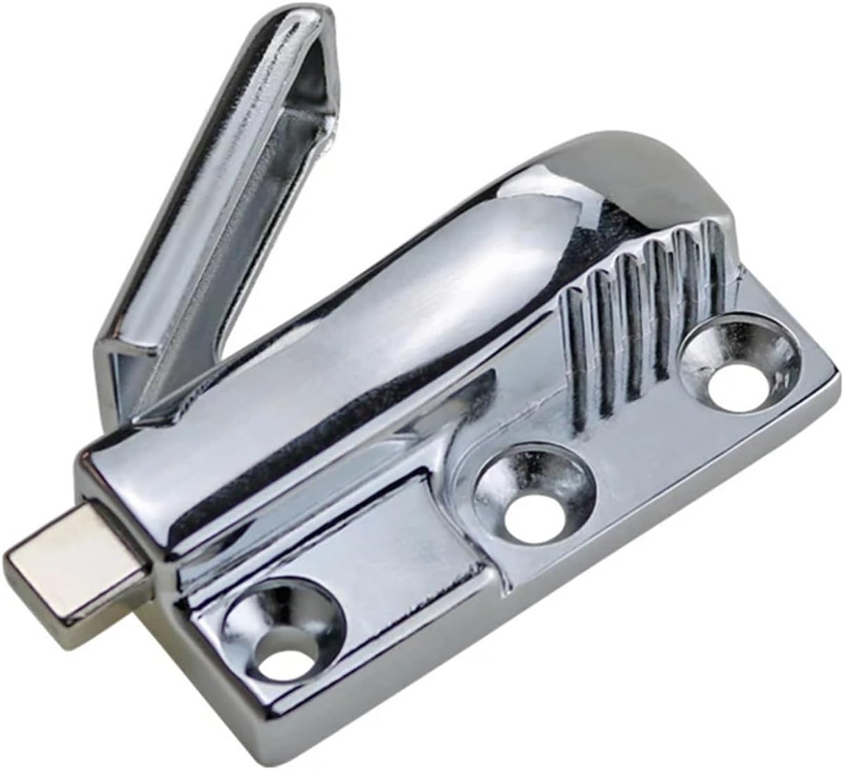 Lock with Spring Press Retractable Latch for Building Machinery Windows Zinc Alloy Industrial Locks 1Pcs(Chrome Flash R)