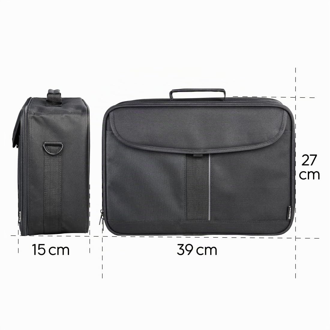 Hama Sportsline Beamertasche groß (Projektor Tasche Größe L, 27 x 39 x 15 cm für Acer, BenQ, Epson, LG, Optoma Beamer) Schwarz