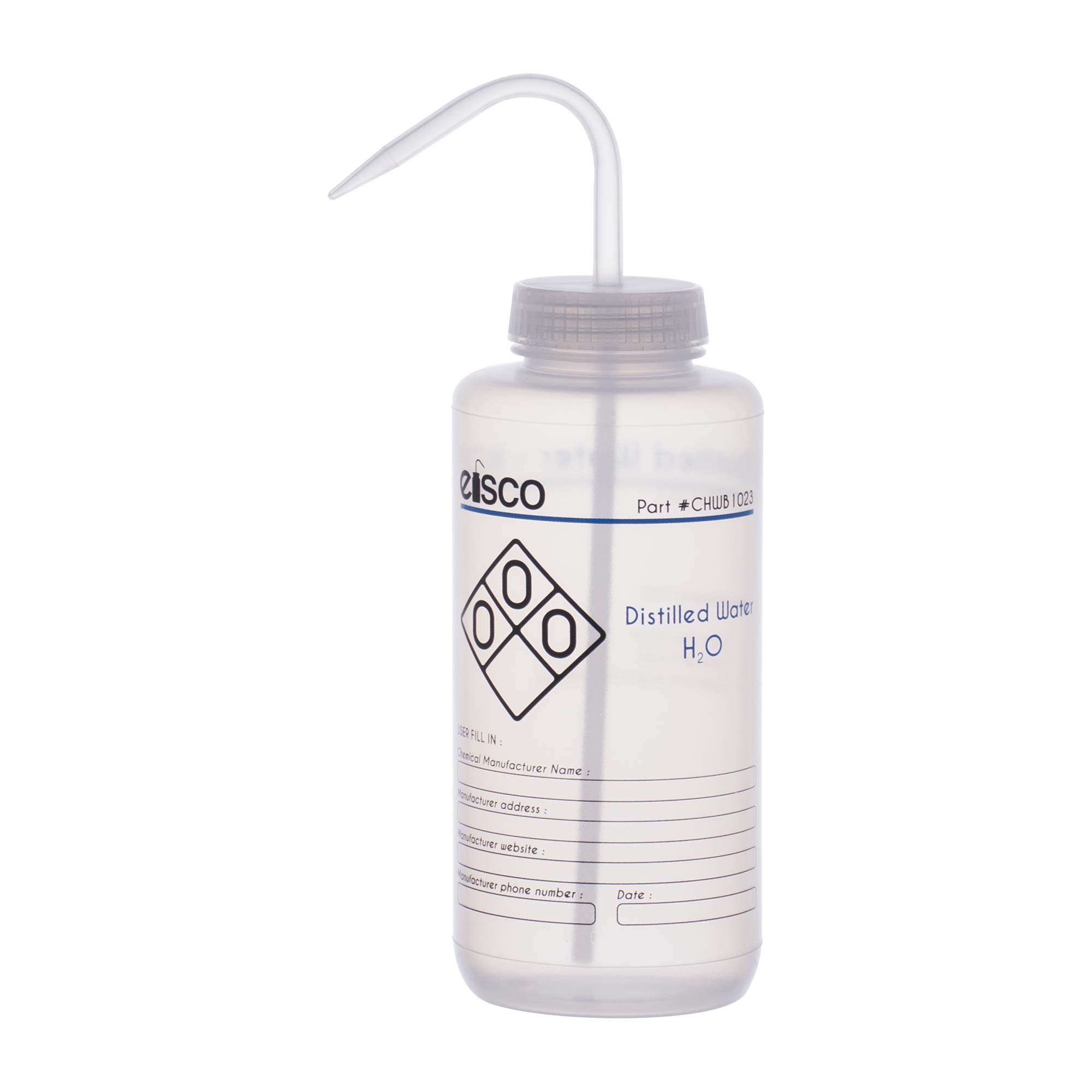 Buy EISCO Wash Bottle for Distilled Water, 1000ml Labeled with Color