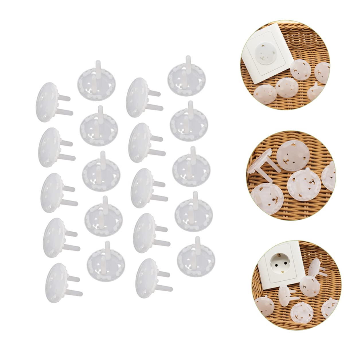 BESTonZON 80 Piezas Tapas Tomacorrientes Tapa Salida Protector Enchufe Pared Enchufes Electricos Perros Juguete Para Niños Abs Tapa Protección Antideslizante Bebé