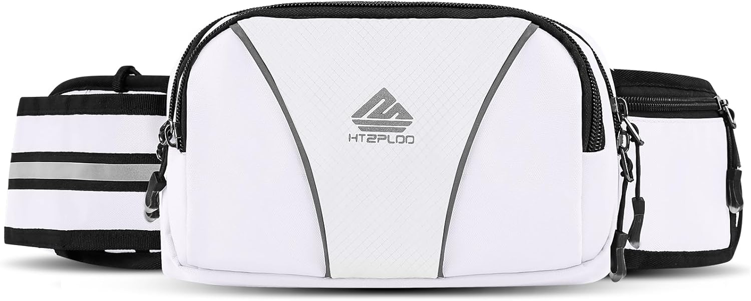 Fanny Pack for Men Women Waist Bag with Water Bottle Holder for Hiking, Travel,Dog Walking, Workout (White) - Image 8
