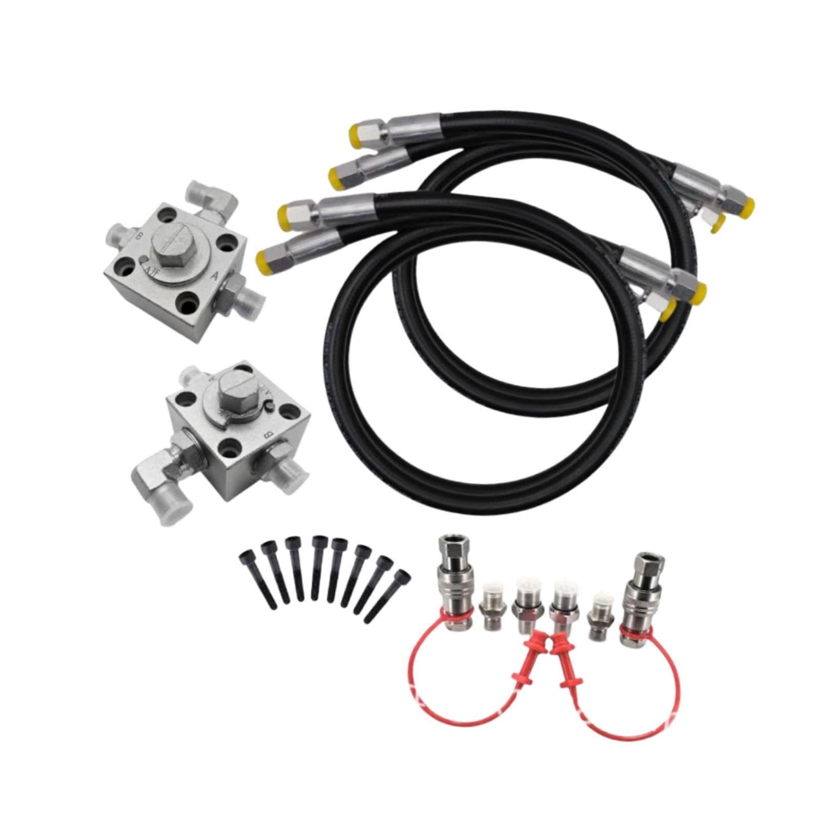 1 kit de mini vannes de dérivation 3 voies valve hydraulique connecteur rapide tuyau pièces pièces stable fonction hydraulique réduit temps d'arrêt adapté pour