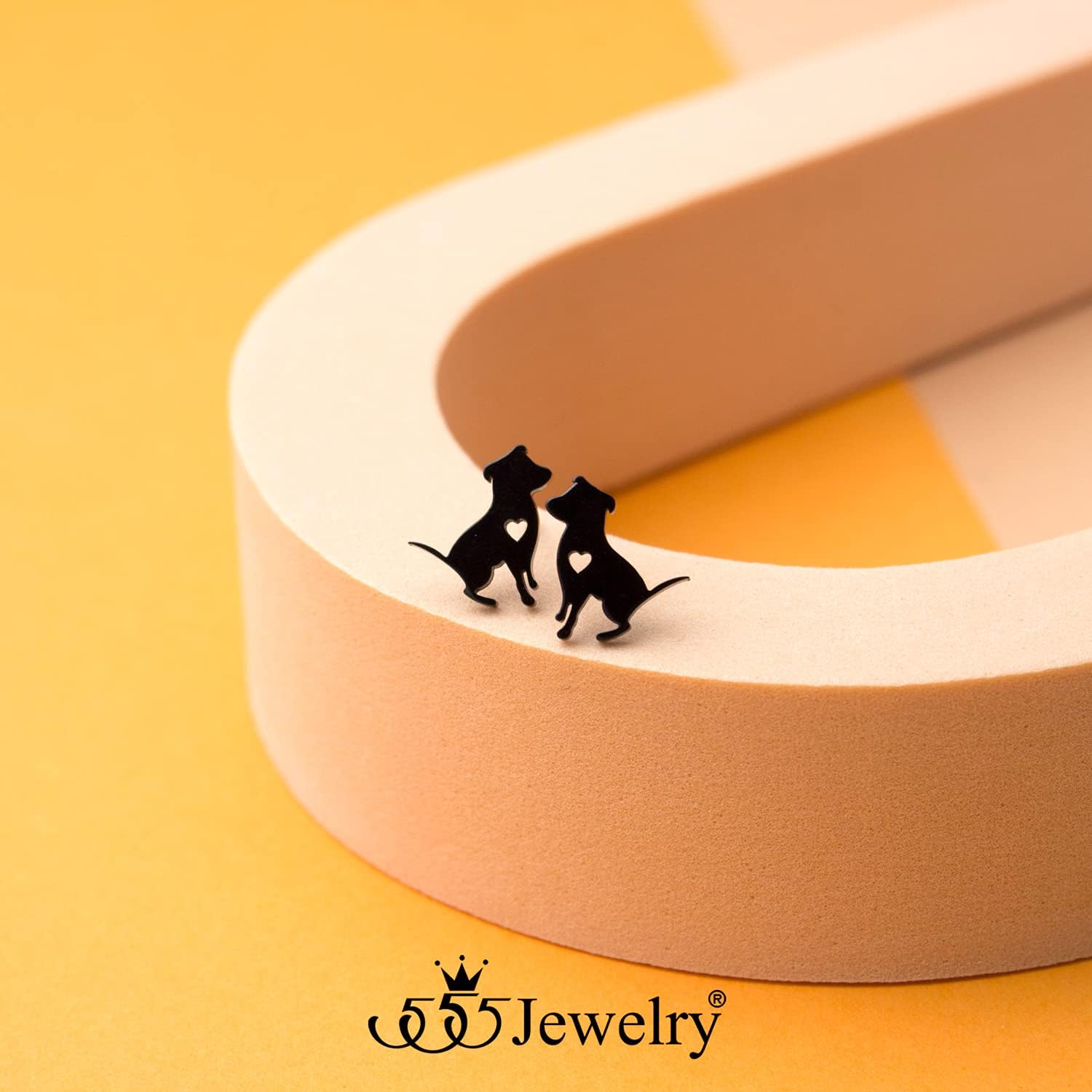 555Jewelry Stainless Steel Small Tiny Puppy Dog Stud Earrings for Women,Hypoallergenic Miniature Dog Earring - Image 4