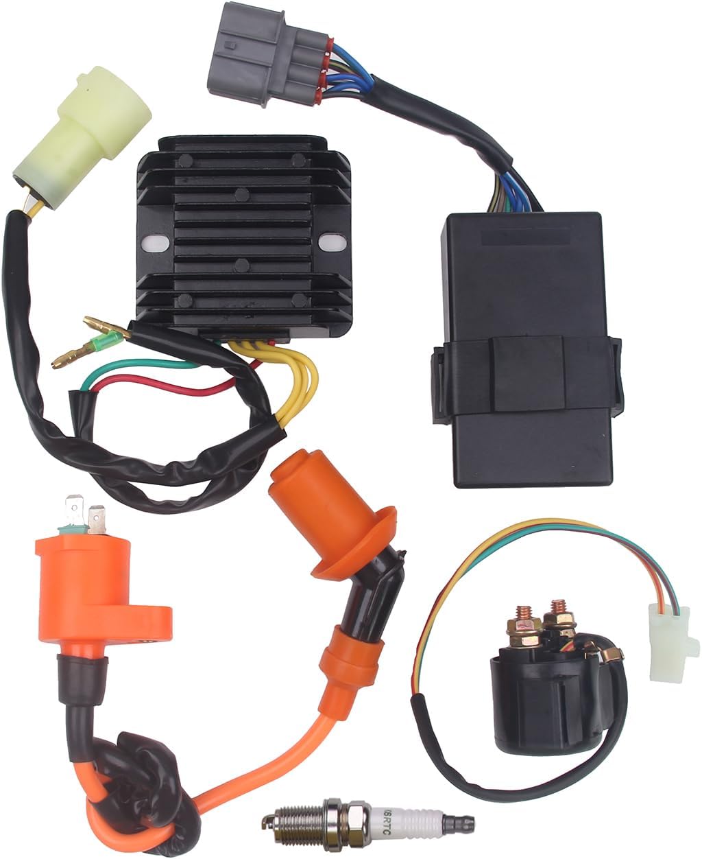 New CDI Voltage Regulator Rectifier Relay Ignition Coil Spark Plug Compatible With Honda FourTrax 300 TRX300 TRX300FW 2x4 1998-2000 Replace 30410-HM5-A11