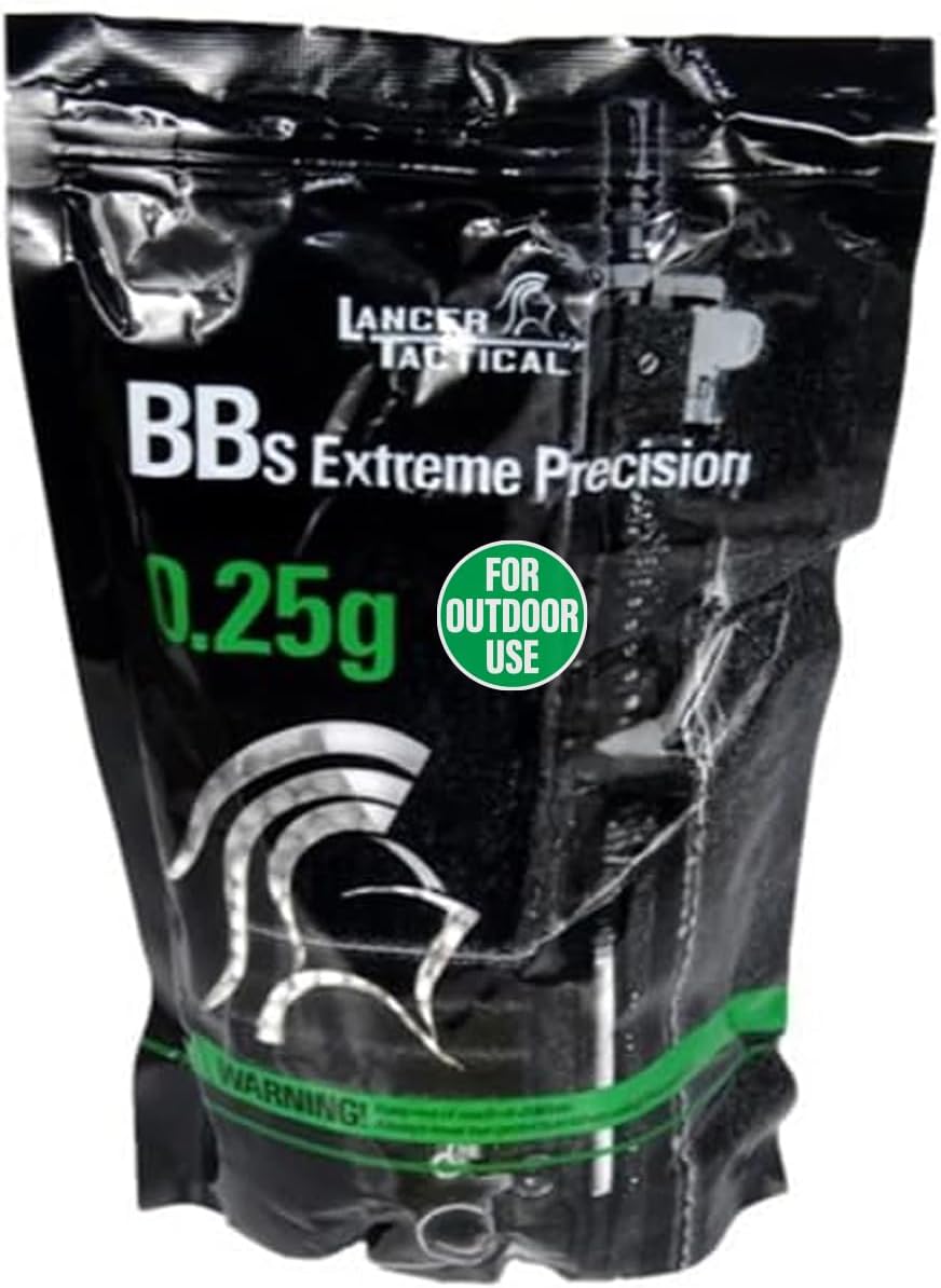 Lancer Tactical Airsoft Pellets BBS 6mm 4000 Rounds 0.25g Seamless Outdoor Airsoft BBS - Outdoor Field Compliant (Color: White)